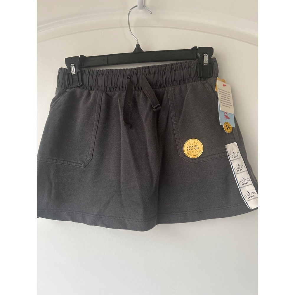 Cat & Jack Girls Skort Dark Gray Pull On Shorts Skirt Size L 10/12 NWT